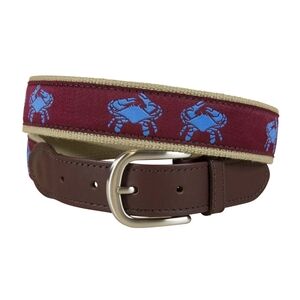 The Belted Cow Crab Ribbon Club Belt in Burgundy